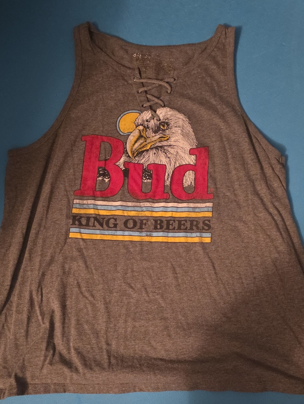 Torrid GreyGraphic Tank with Eagle and Red 'Bud' Logo